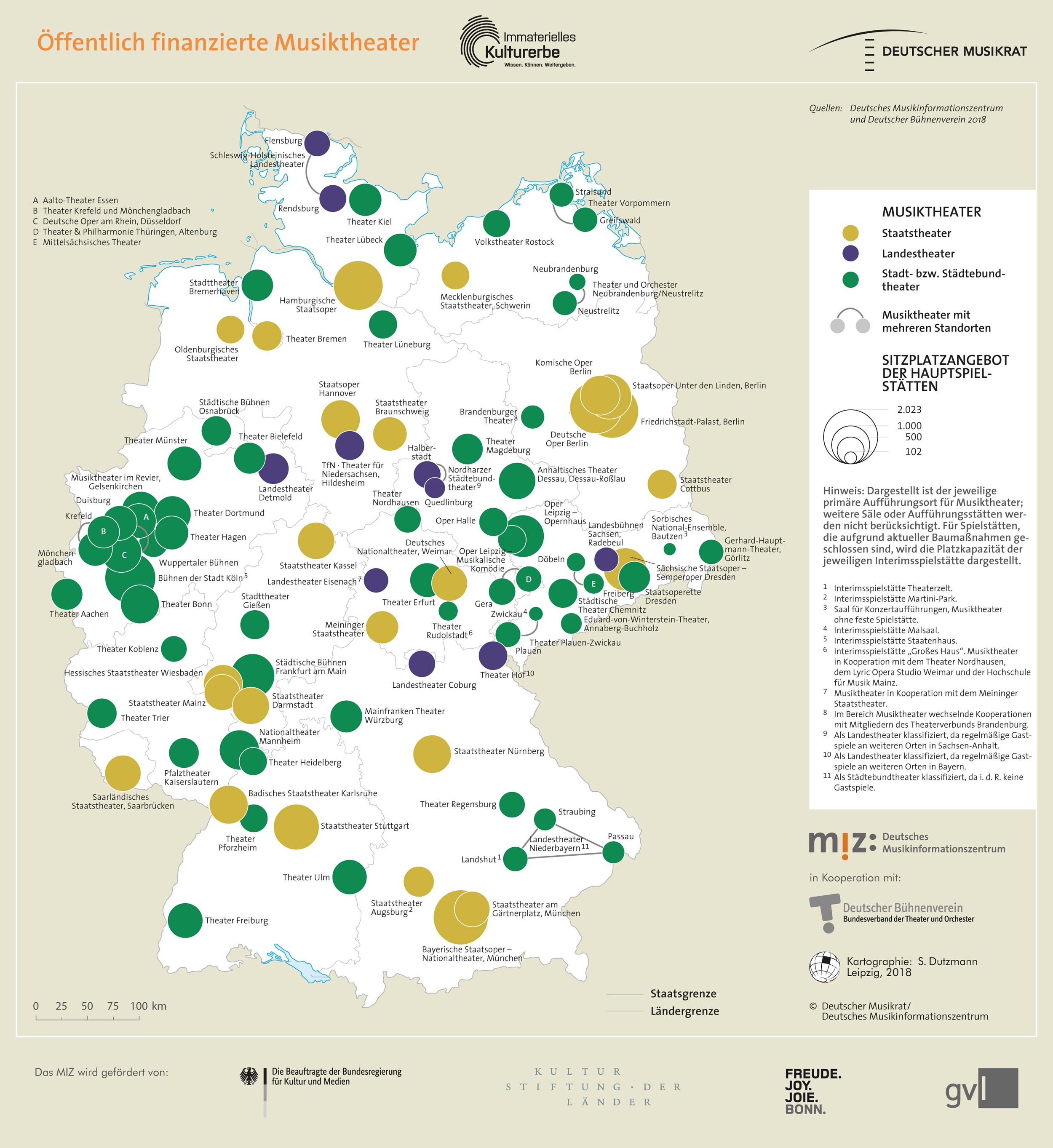 Topografie: Öffentlich finanzierte Musiktheater