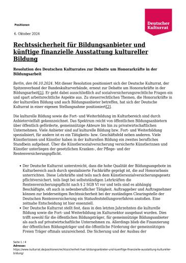 1. Seite der Resolution