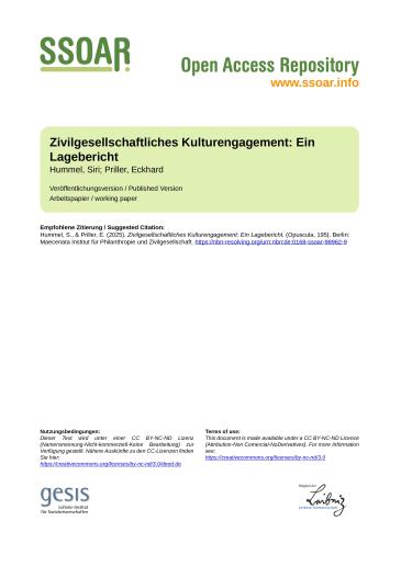 Cover Zivilgesellschaftliches Kulturengagement