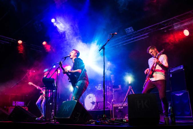 Die Band Soeckers auf der Bühne beim PopCamp 2017.