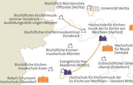 Topografie: Ausbildungsstätten für Kirchenmusik