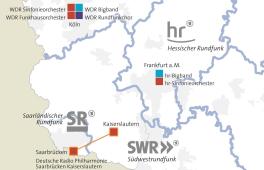 Teaser: Topografie der Landesrundfunkanstalen der ARD.
