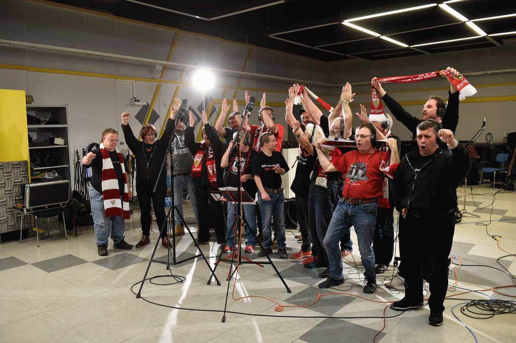 Aufnahme der Hymne des VfB Stuttgart
