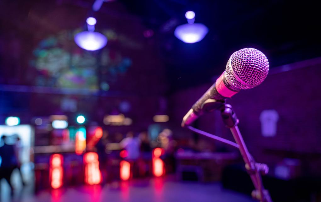 Mikrophon im Cafe Trauma in Marburg