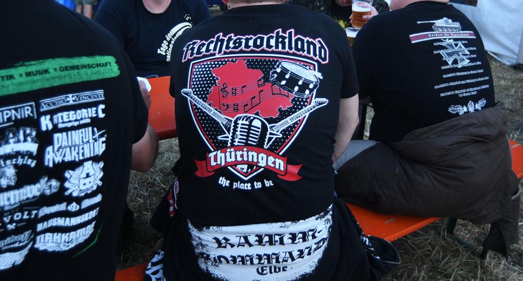 Besucher eines RechtsRockfestivals in Themar, 8. Juni 2018