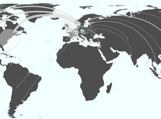 Weltkarte Exilkomponisten