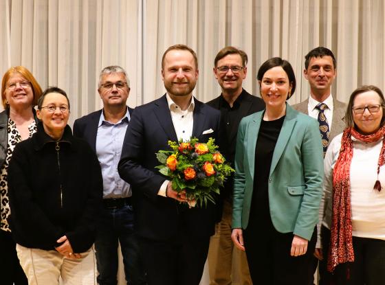 Der Vorstand des Trägervereins der Landesmusikakademie NRW mit dem neuen Direktor